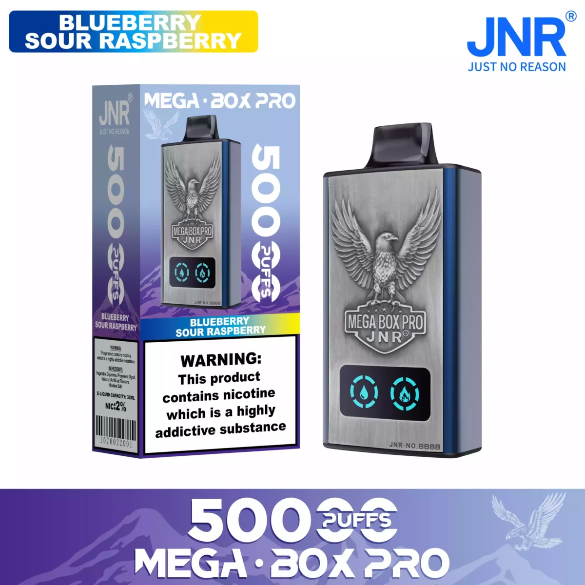 JNR Mega Box Pro 50000の画面と本体形状を見比べる商品画像