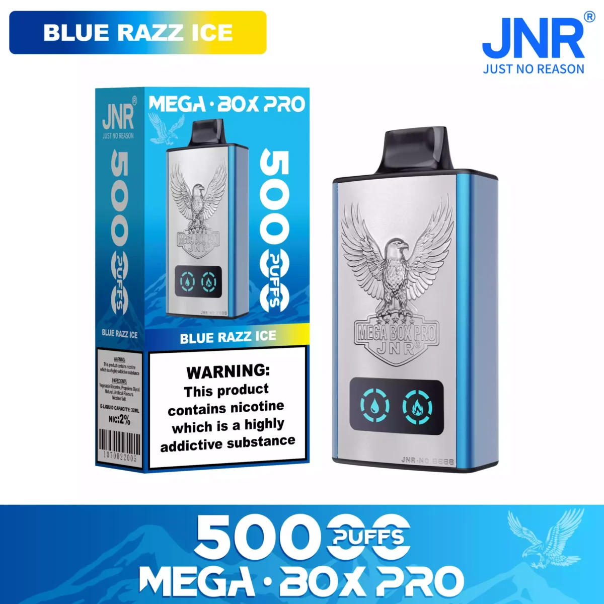 JNR Mega Box Pro 50000のフレーバー展開を比較するための商品画像